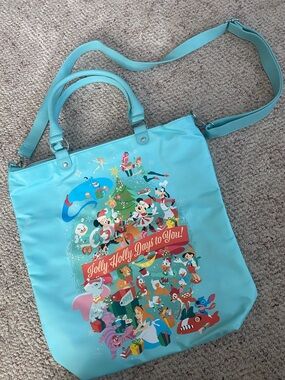 Disney Classic Christmas Turquoise Holiday Jolly Holly Days To You! 2003 ToteBag